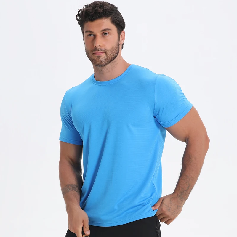 

Gym Muscle Fit Men Polyester Shirt Tight-Fitting Quick-Drying Sports Shirt Sportswear for Men