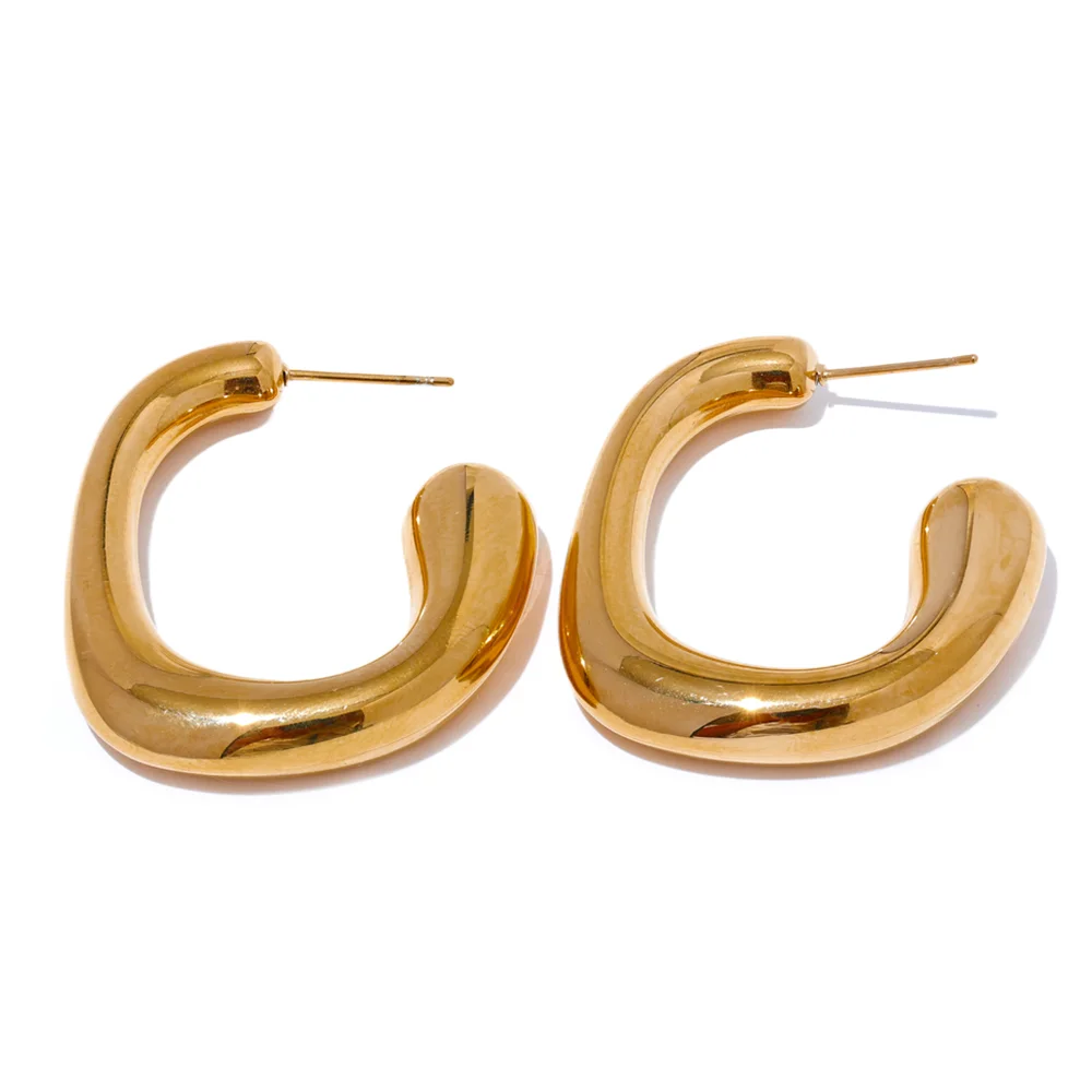 

JINYOU 2582 Minimalist 316l Stainless Steel Metal High Quality Unusual Earrings Gold 18K PVD Plated Rust Proof Fashion Jewelry