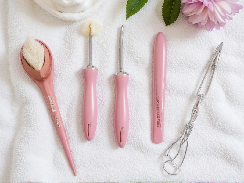 DIY hair highlighting tools laid out on towel