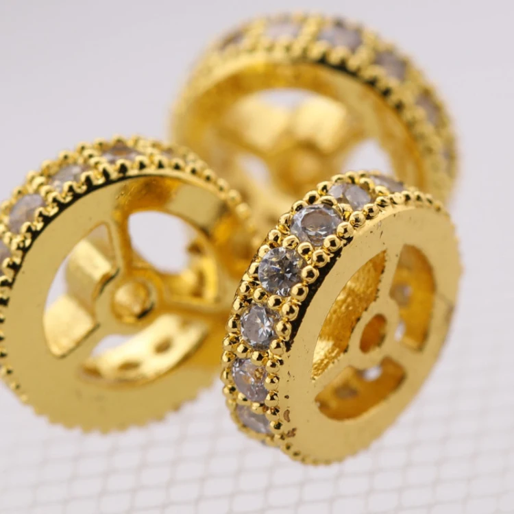 

Fashion DIY Jewelry Accessories 9MM Gold Plated Round Spacer Charm for Sale