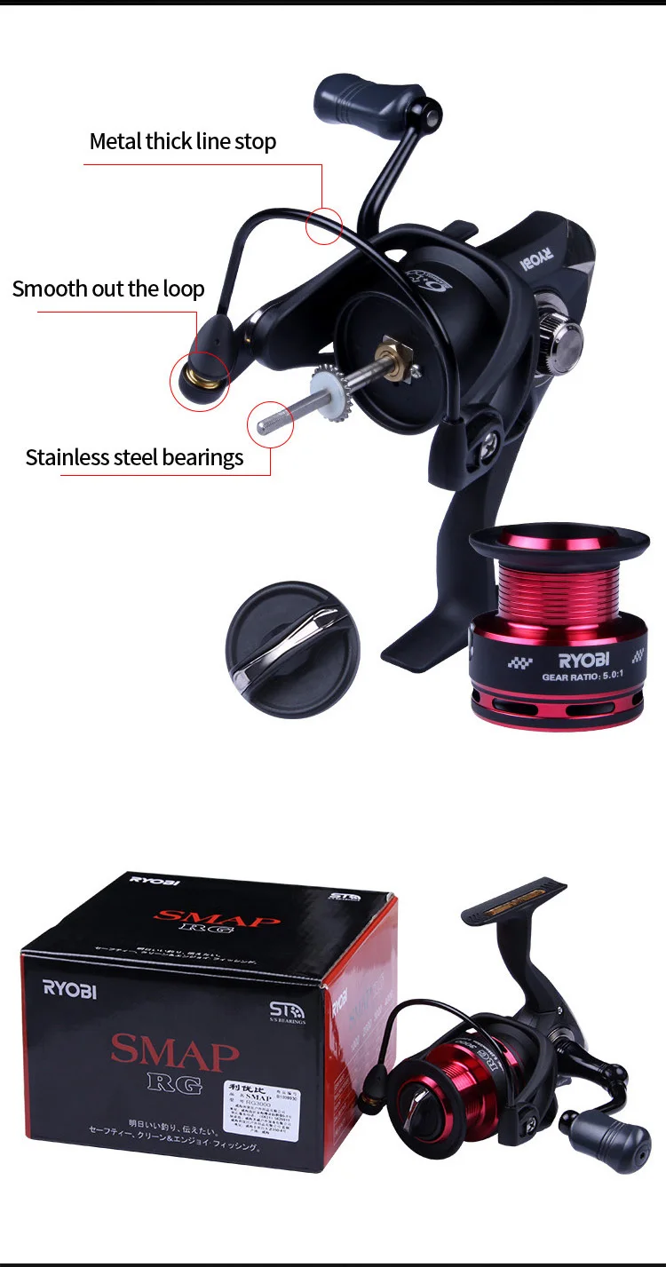 Buy Ryobi Smap 1000-8000 Waterproof Open Face Reel Fishing Ryobi Spinning  Reel from Hunan Fishing Outdoors Co., Ltd., China