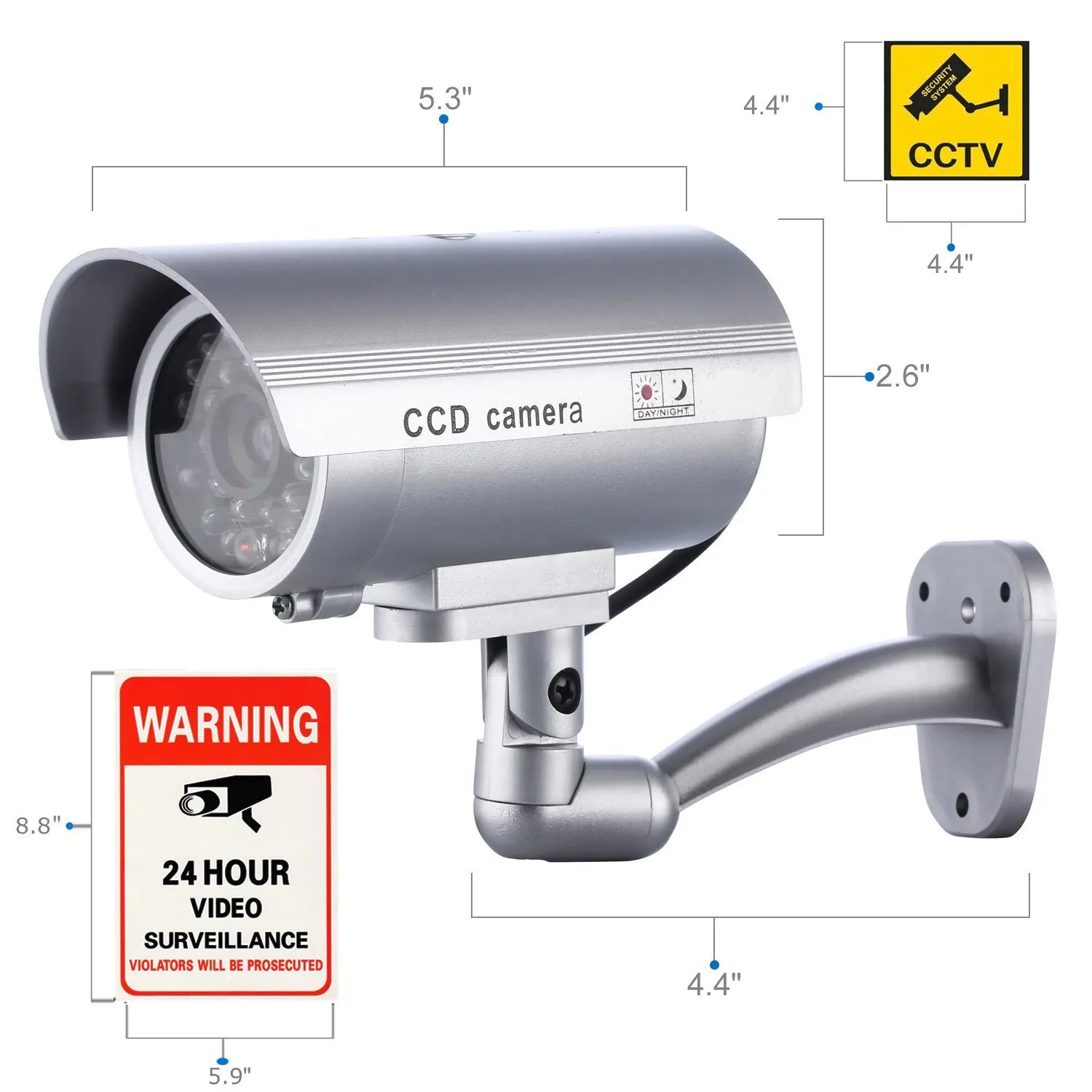 4 Pack IR Bullet Fake Dummy Surveillance Security Camera CCTV Record Light 