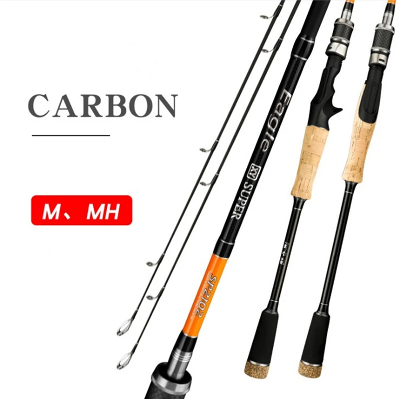 

SNEDA Carbnon Fiber M/MH Super Hard Fishing Rod 1.8M 2.1M 2.4M Spinning Casting Fly Fishing Rod 2 Tips For Freshwater