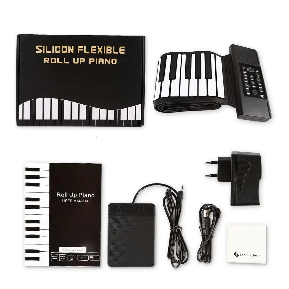 

silicon flexible keyboard piano 88 key digital MIDI roll up piano musical instruments, White