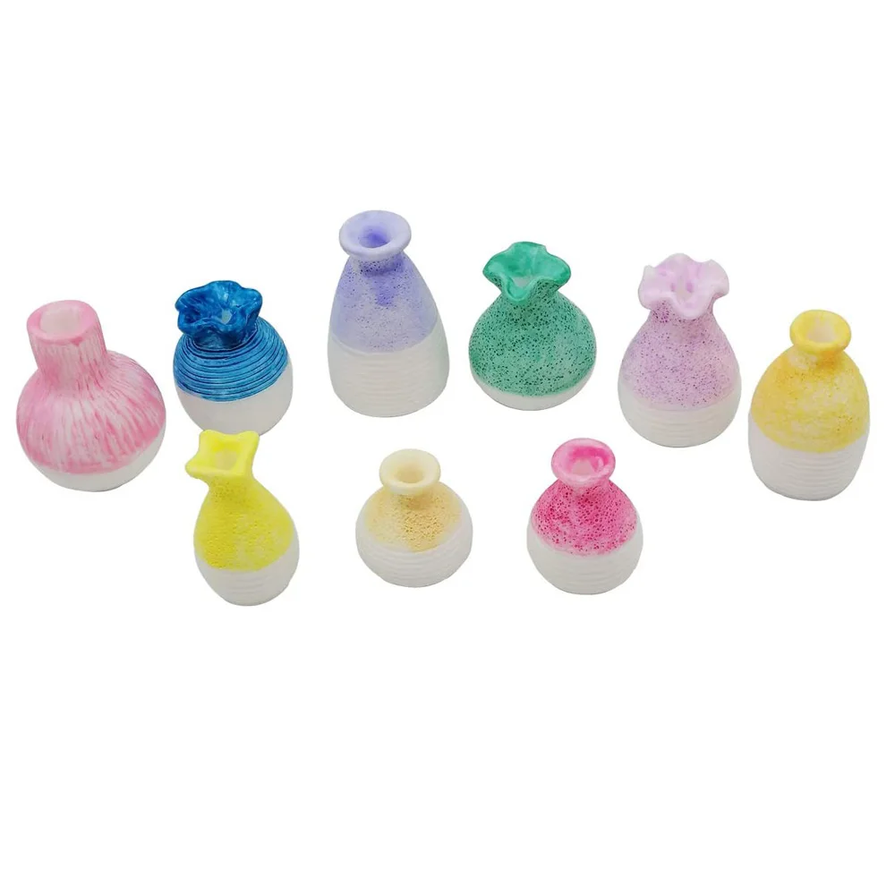 

Mini Resin Flower Vase Miniature Garden Ornament Kit Diy Fairy Garden Doll house Decoration Accessories