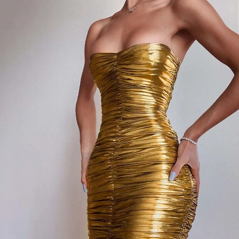 

FS0510D new arrivals sexy women golden dresses