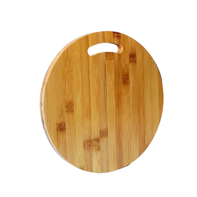 

Multifunctional Wholesale Bamboo Round Cheese Wood Cutting Board With Trays, Natural