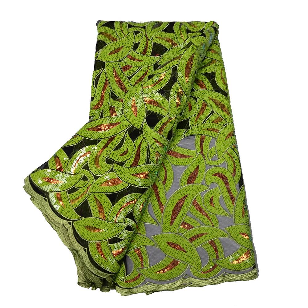 

Sinya Beautiful Design Nigerian Sequins Lace Fabric Luxury French Organza Sequins Embroidery Lace Fabric