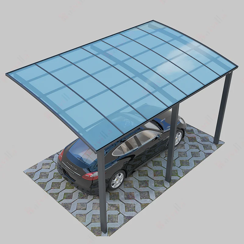 

Rust-resistant aluminum alloy prefab modular carport kit cheap price polycarbonate roof carparking carports, Customized color