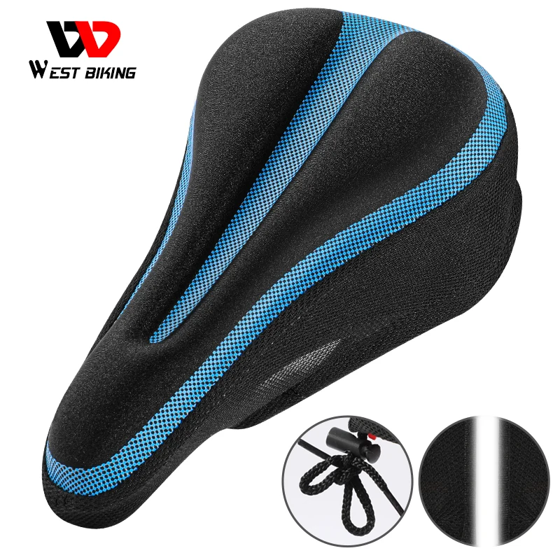 

WEST BIKING Bike Seat Cushion Cover Cycle Bicycle Hollow Saddle Bicycle Cycling Soft Pad Cushion Steady Adult MTB Bicycle Saddle, Red/blue/white