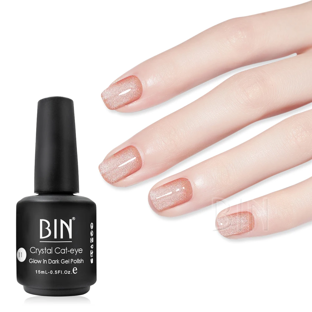 

BIN Cyrstal Cat-eye Glow In Dark Gel Polish 1KG Per Bag Nail Gel 18 Colors For Choice