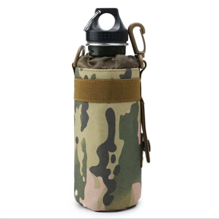 

Camouflage reusable water bottle bag with zipper pockets