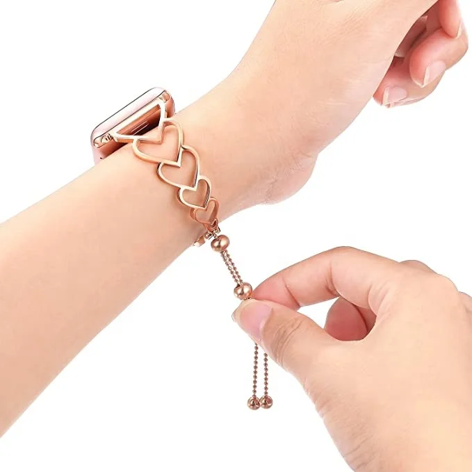 

WOMEN MEN Stainless Steel Jewelry Dressy Replacement Strap integrated watch bands replacement FOR Iwatch SE & Series 6 5 4 3 2 1