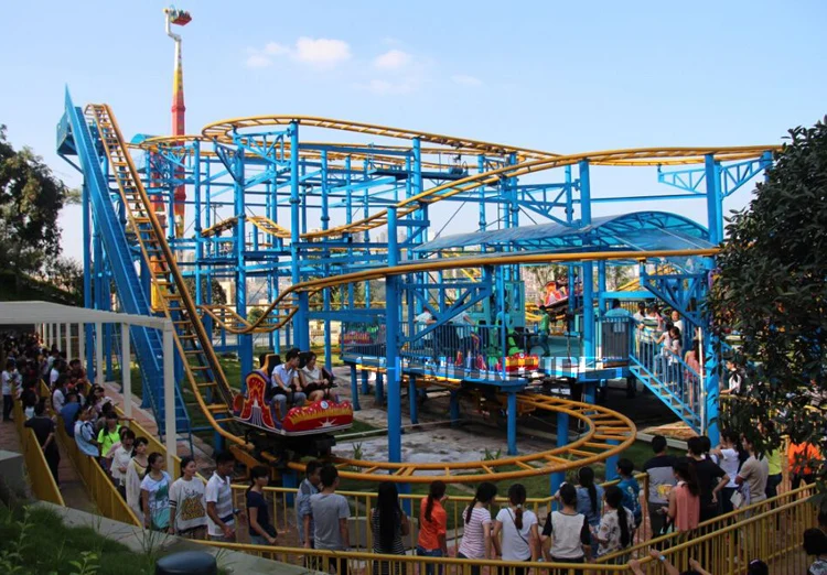 Extreme Thrilling Adult Game Large Roller Coaster Spin Track Car for sale