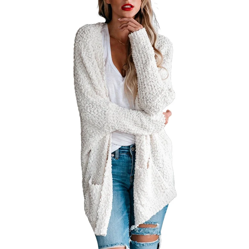 

Custom Women Long Winter Fall Cardigan Cashmere Neck Oversized Knitted Sweaters Ladies Coat Plus Size Sweaters, Customized color