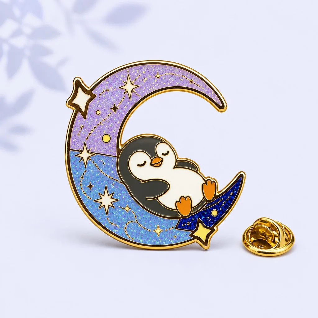 Floating Penguin Chick Enamel Pin