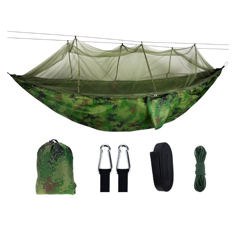 

Wholesale Outdoor Portable Nylon Camping Hammock With Mosquito Net, 20+colors available