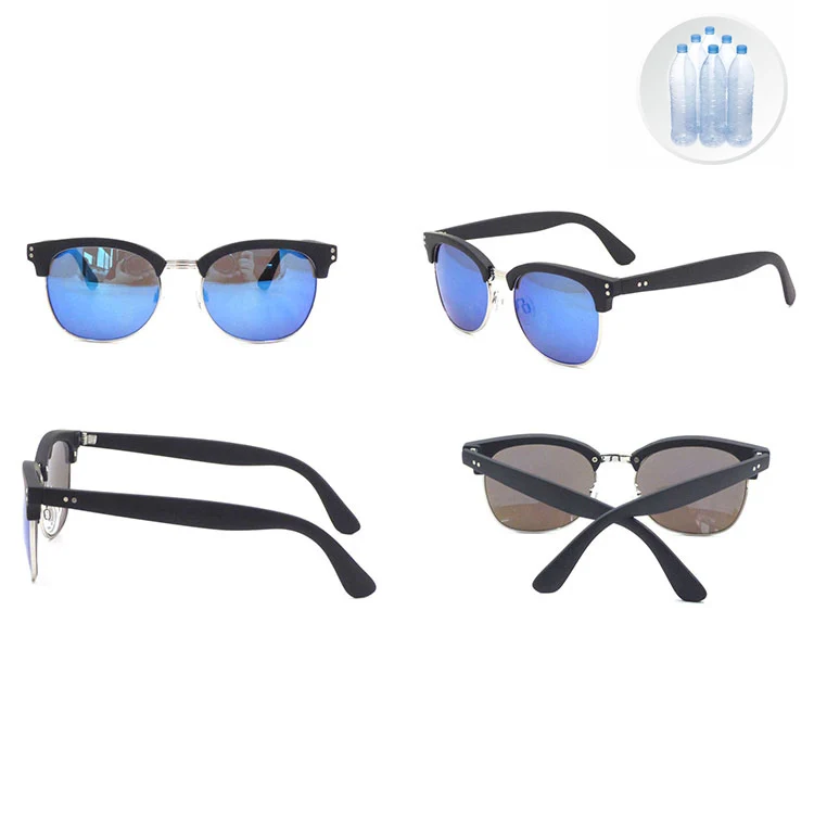 

Recycled Protection Eco Friendly Material Half Frame Metal Element Sunglasses For Women And Man, Contact us