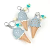 2020 New arrival customised company logo name ice cream soft pvc keychains for advertising giveaways