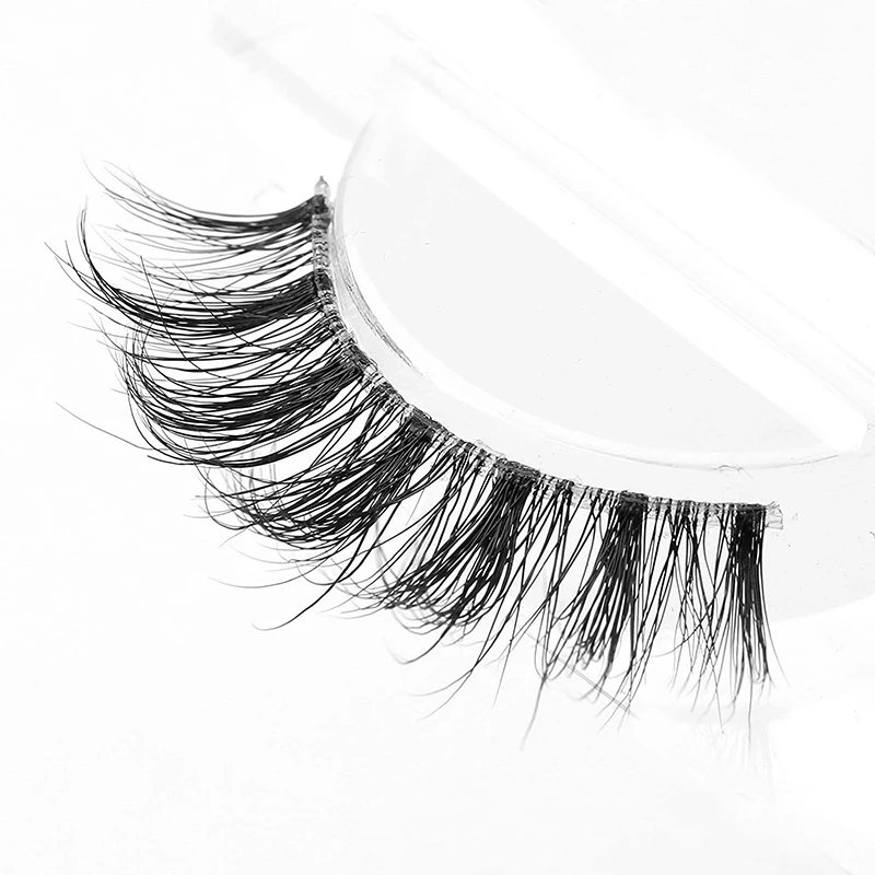 

SY Lash Factory Customized Lash Box Private Label 3D Synthetic Clear Band Faux Mink False Eyelashes Handmade Clear Band