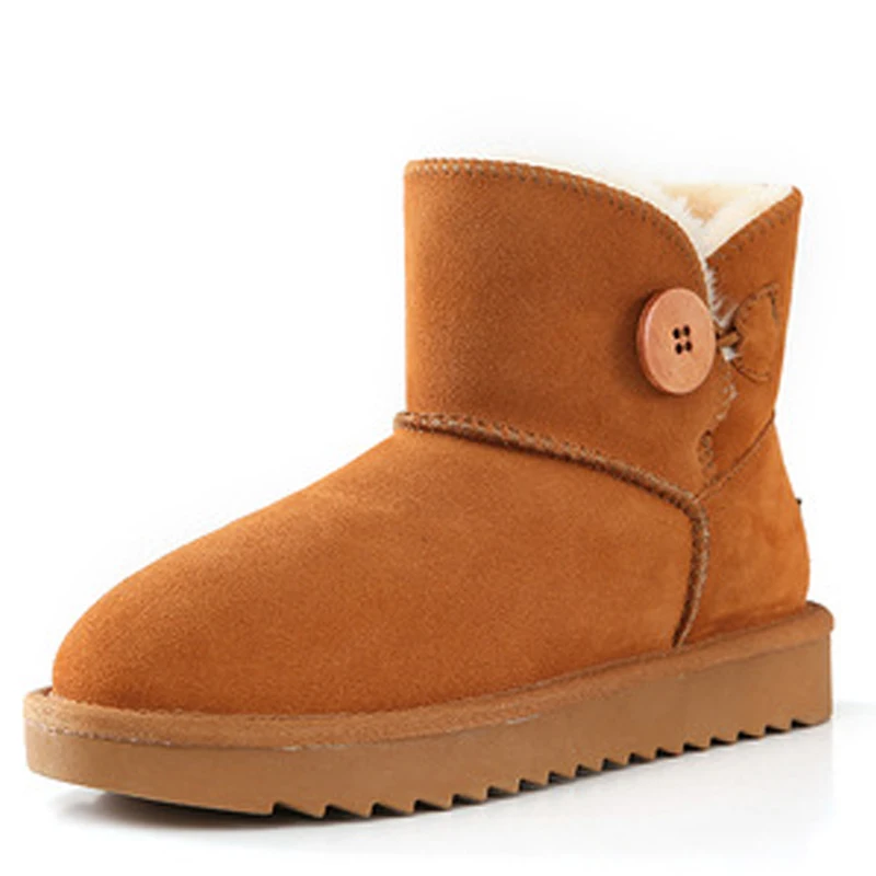 

Dropshipping Custom Logo Genuine Leather Warm Snow Boots Lightweight Comfortable Designer Boots with Fur