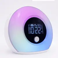 

Night Light Bluetooth Speaker Alarm Clock, Dimmable Warm Light & Colorful Light, 5 Colors Wake Up Light,