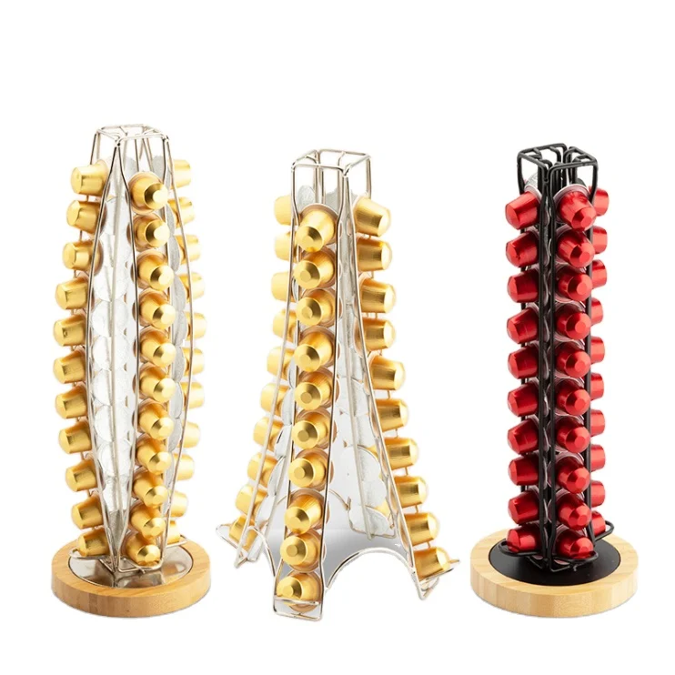 

Coffee rack capsule storage creative tea shop Nestle displays metal rotating storage rack