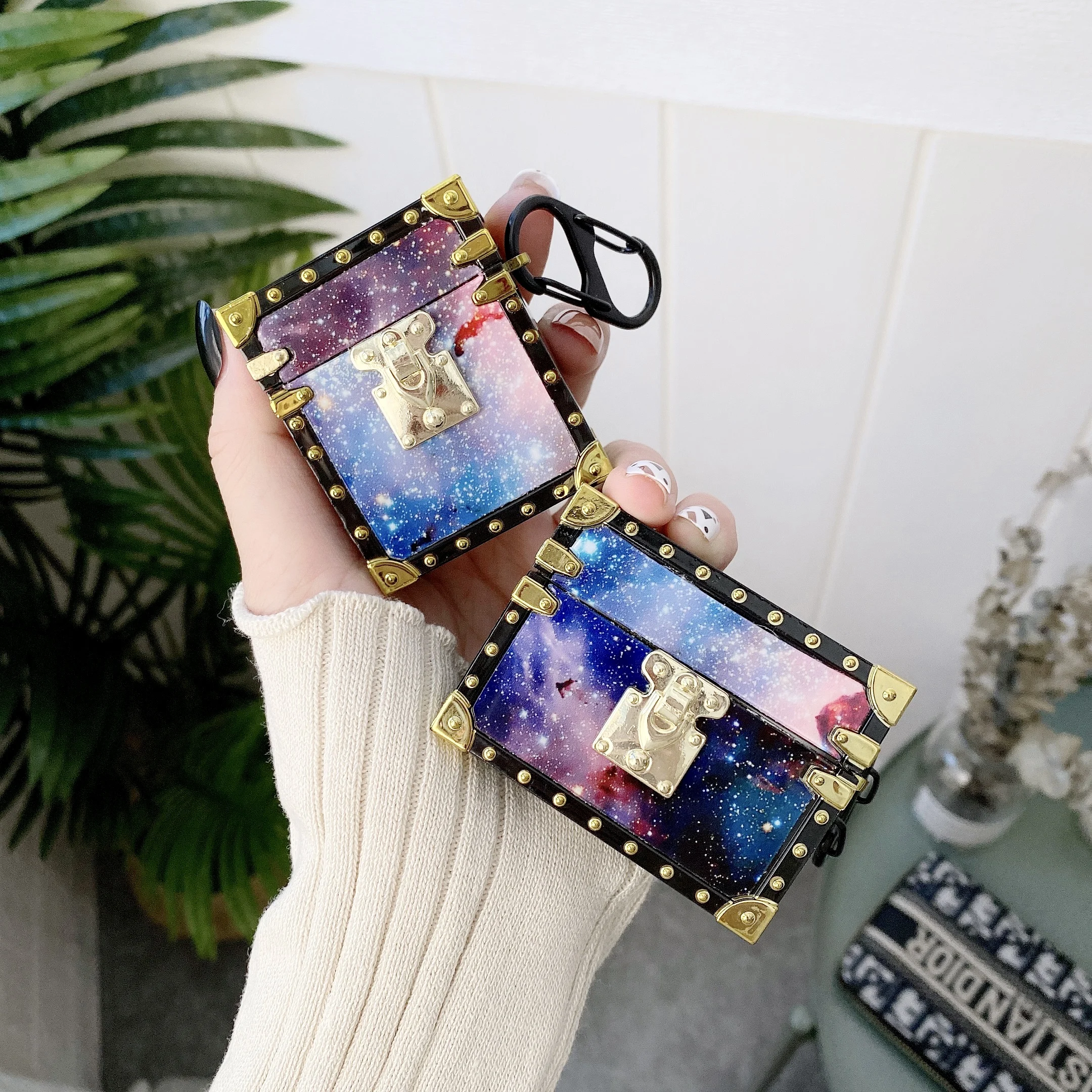 

hot sale designer inspired protective case for airpods square fashion case for airpods pro luxury brand case cover