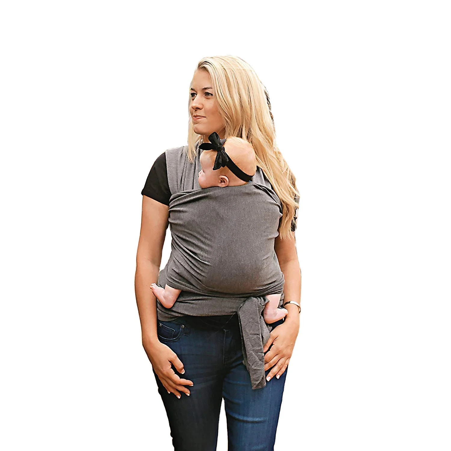 

Hot sale custom Best quality soft cotton baby sling wrap carrier with private logo, Grey or custom color