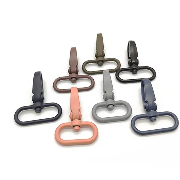 

26MM and 33MM Wholesale Alloy Dog Hook Hardware Parts Leather Accessories with Swivel Snap Hook, Brown/olive green/electro black/gray/pink/gray blue