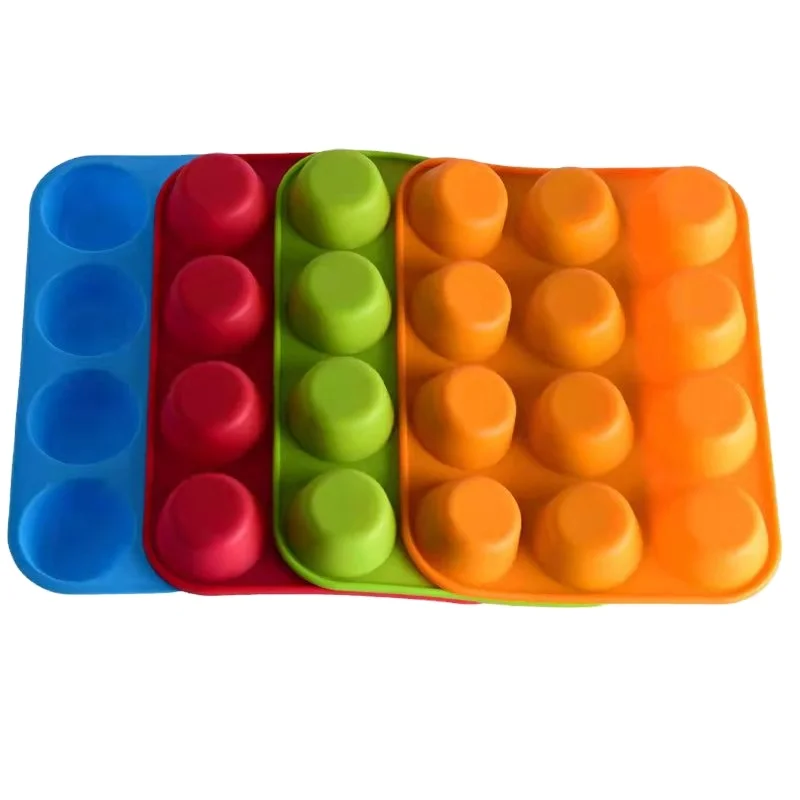 

Hot Selling 12 Round Cake Silicone Bake Mold Muffa Cake Baking Silicone Mold Customized Support, Orange, green, red, blue