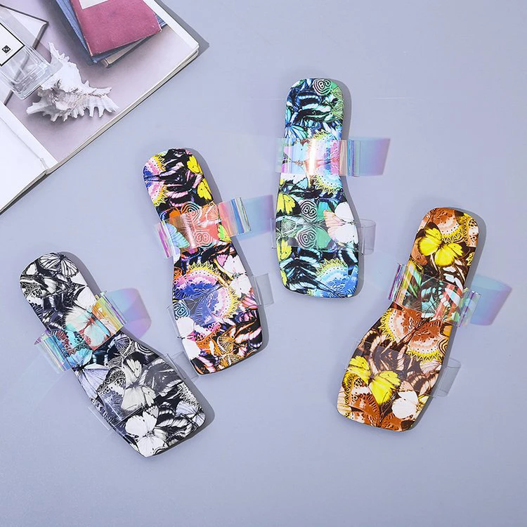 

Wholesale Fashion Summer Open Toe Women Clear Slides Sandal Cross Slippers