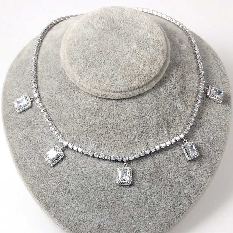 hot sale silver 3mm diamond women necklace