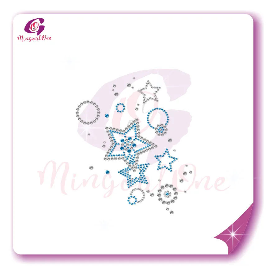 

Bling Star Crystal Rhinestone Heat Transfer Iron on Motif for Gymnastic Leotard, Select from color chart