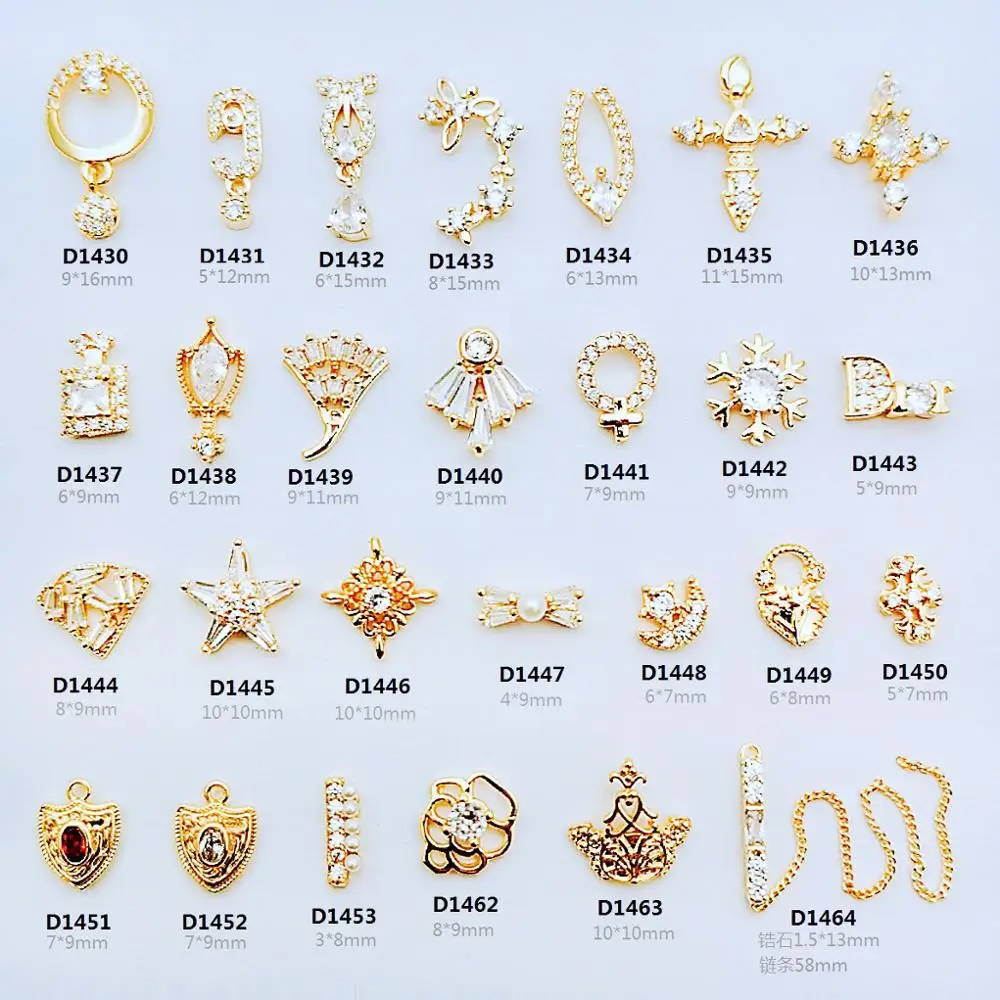 

Nail Art Jewelry Alloy Zircon Diamond Nail Art Zircon Charms, Gold
