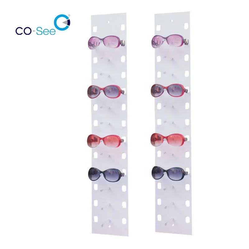 

Acrylic Eyeglasses Frame Riser Display Stand Wall Mounted Sunglasses Rack Holder PVC Eyewear Display