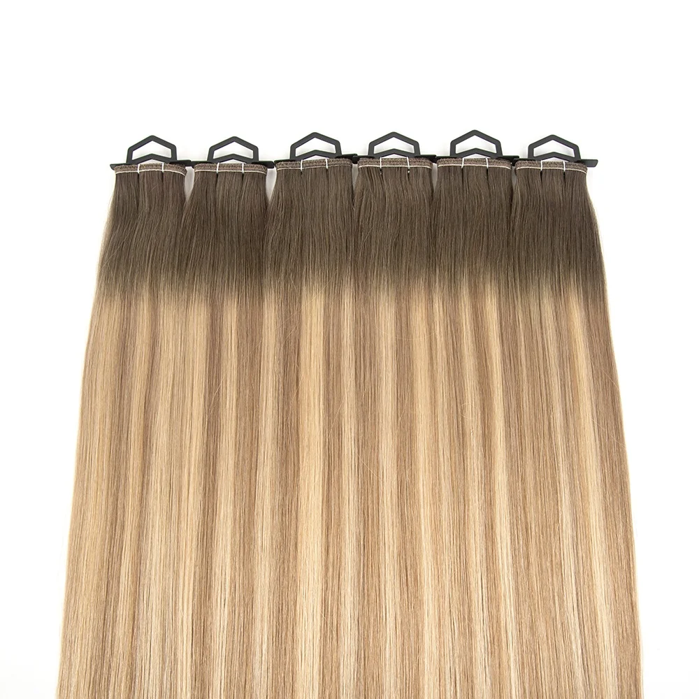 

Ready to ship russian remy hair extensions weft scandinavian blonde 60gram each pack 22'' flat weft