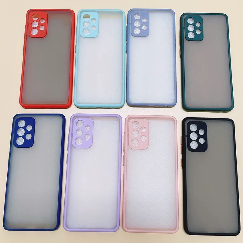 

For Galaxy Phone Case Translucent Matte Mobile Phone Cover A72 A52 A51 A32 S10 S20FE S20 Plus S21 Ultra for Samsung Case, 9 different colors