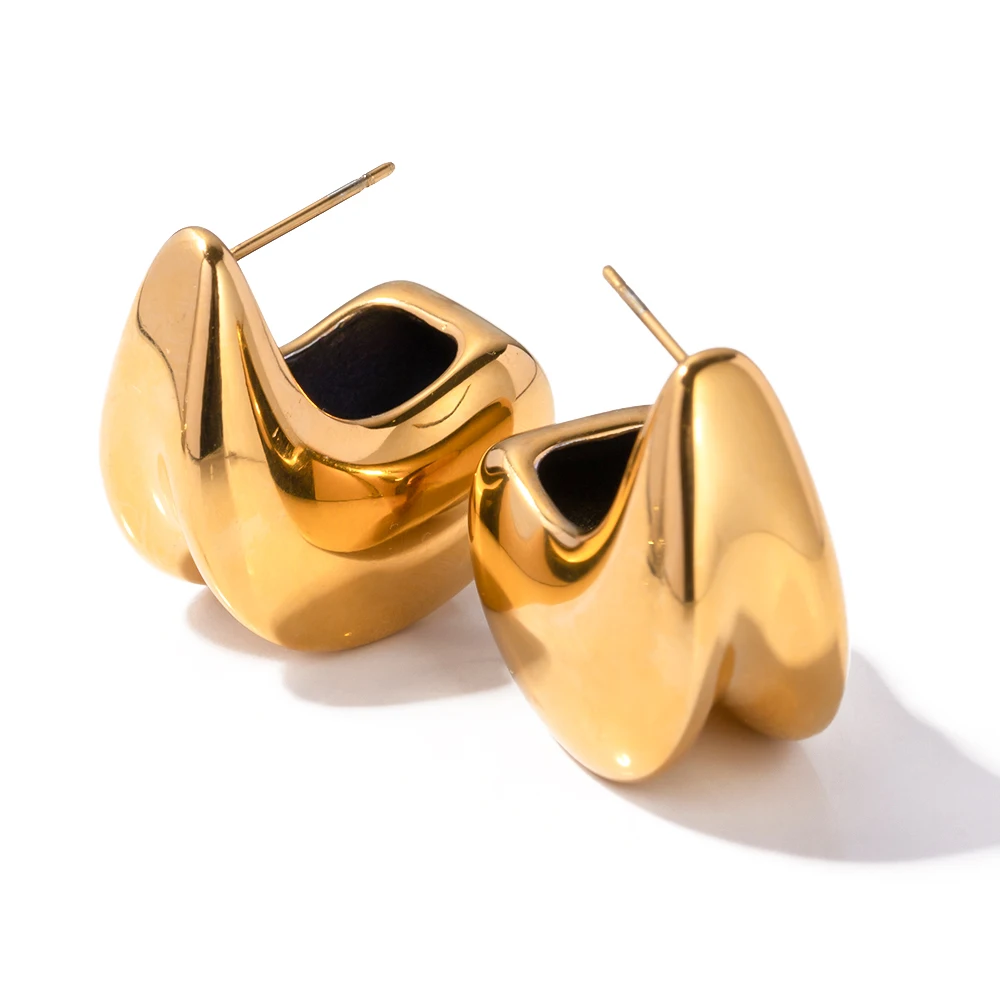 

J&D 18k gold plated stainless steel waterproof designer popular brands fashion earrings 2023