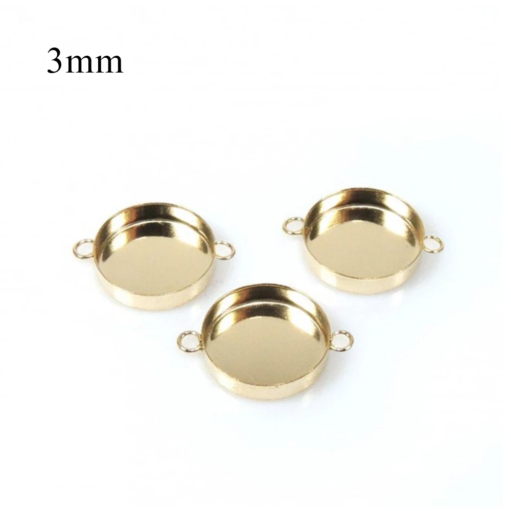 

14 k gold filled bezel blank connector frame pendant trays charms