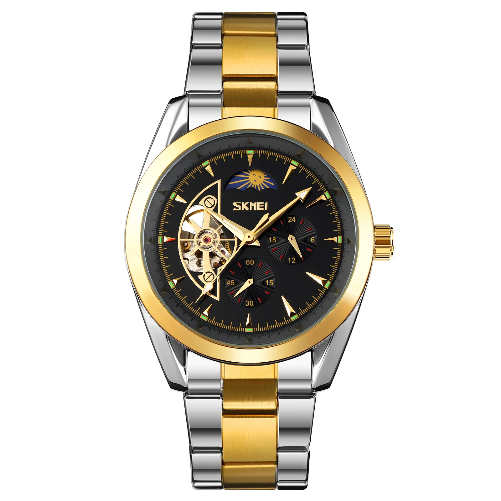 

Best Selling Watches Skmei 9237 Custom Logo Men Stainless Steel Watch Automatic Luxury Mechanical Watch, Sliver/gold-white,sliver/gold-blue and so on