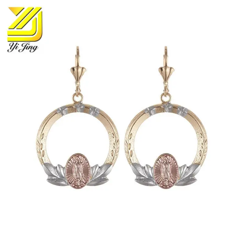 

Fashion popular guadalupe big circle earrings three color