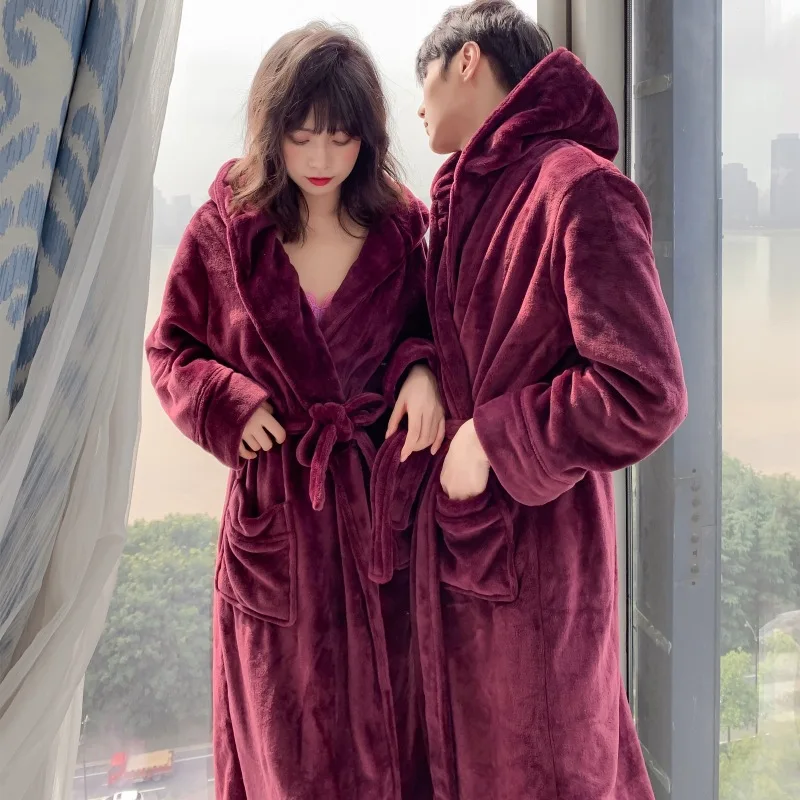 

New couple flannel sleepwear morning gown bathrobe women's sleepwear fashion clothes women