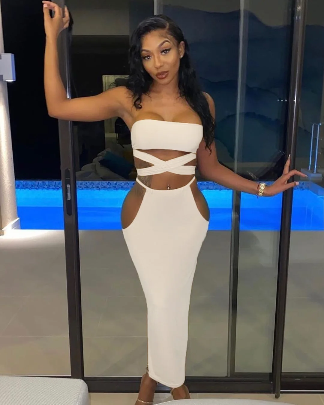 

Summer Woman Clothing Stylish Sexy Skirts And Tops For Women Sexy Two Piece Skirt Outfit -PT, Brown,black,pink,apricot,white