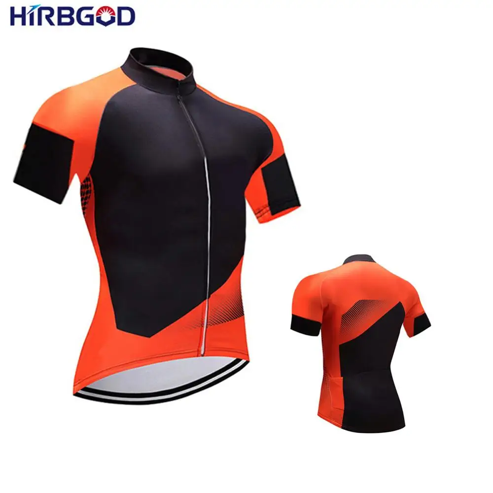 

HIRBGOD New 2020 Orange Pro Team Cycling Jersey Men Short Sleeve Quickdry Cycling Clothes Dazzling Bicycle Jerseys,TYZ032-01