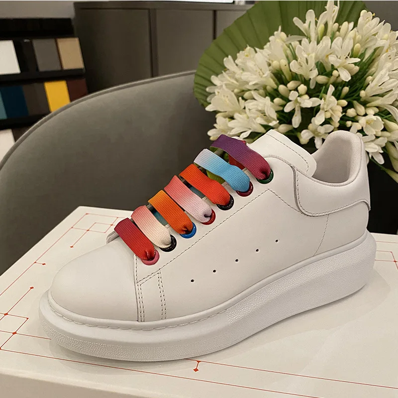 

Fashion Trend Lady Alexandermcqueen Shoes Sneaker Height Increasing Brand White Shoes For Women