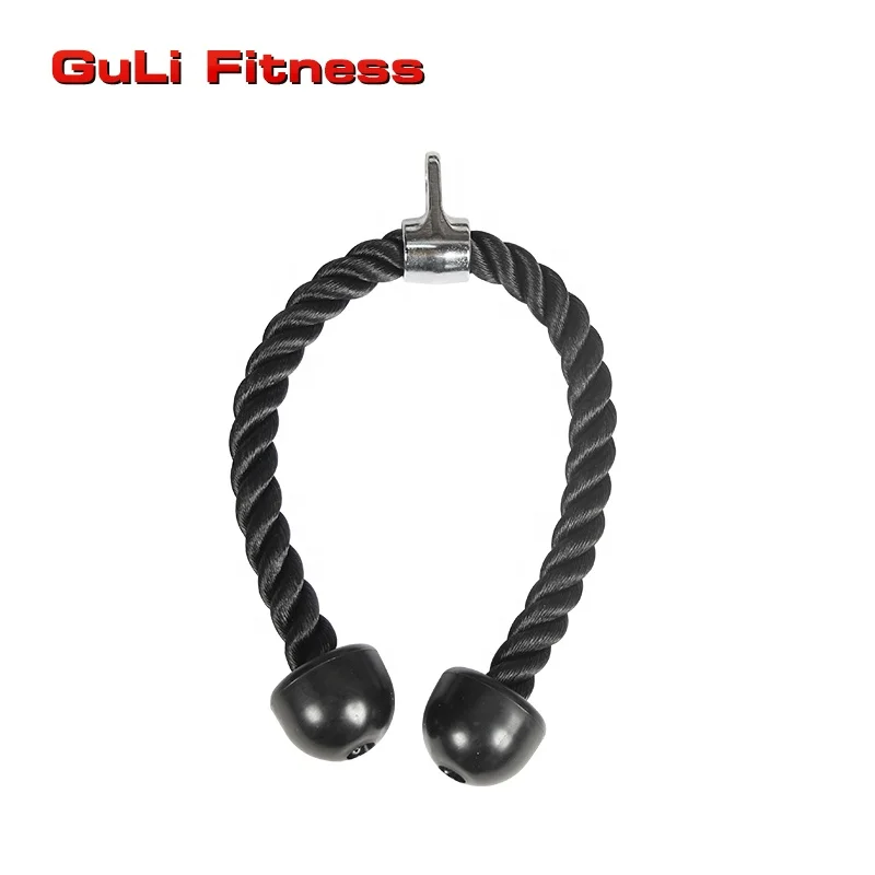 

Guli Fitness Heavy Duty Triceps Rope Press Down Rubber Stoppers Strength Machine Cable Attachment Lat Pull Down Attachment, Black