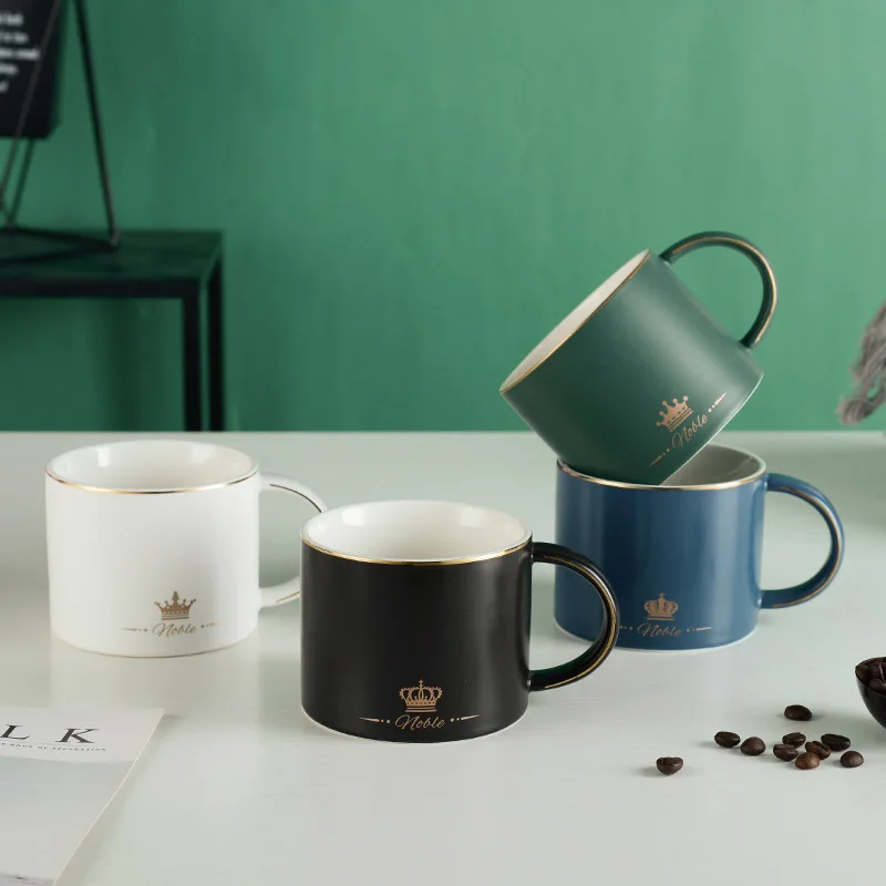 

Customized Luxury Ceramic Coffee mug for Afternoon Tea Cups, Black/white/blue/green