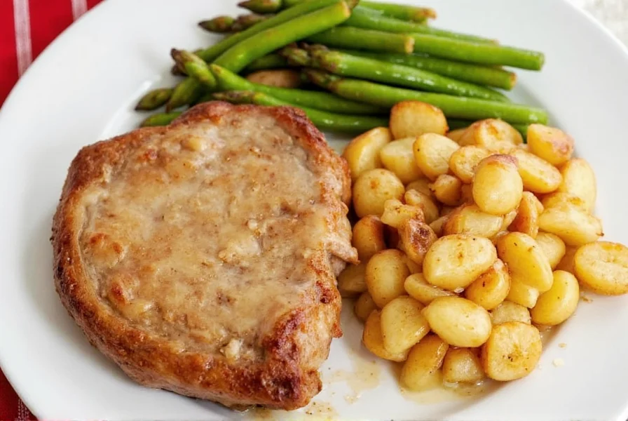 Applying spice mix to pork chops before cooking