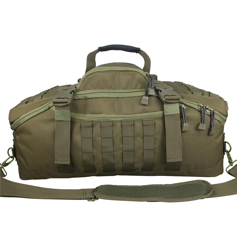 

Nylon Fitness Military Tactical Luggage Handbag Carry On Large Capacity Army Duffel Molle Military Duffle Bag